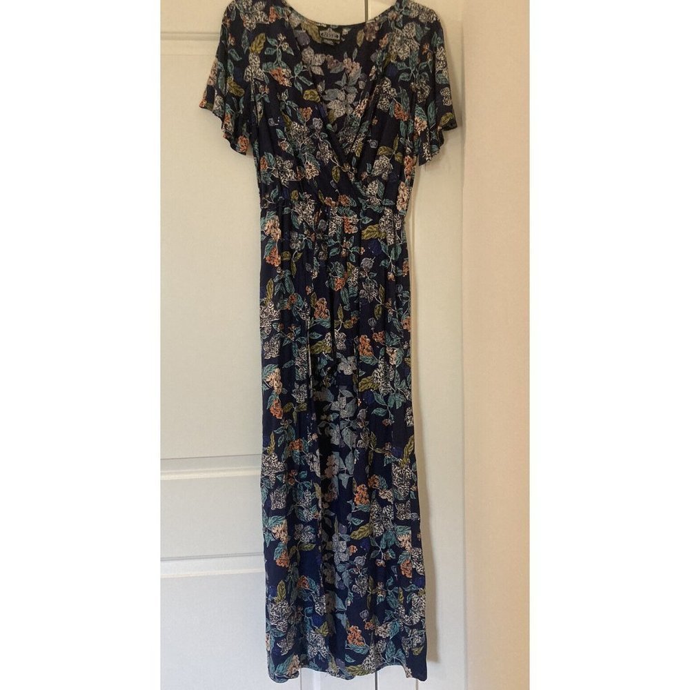 Angie Small Shorts Romper Dress Blue Floral Boho Peasant festival Casual New